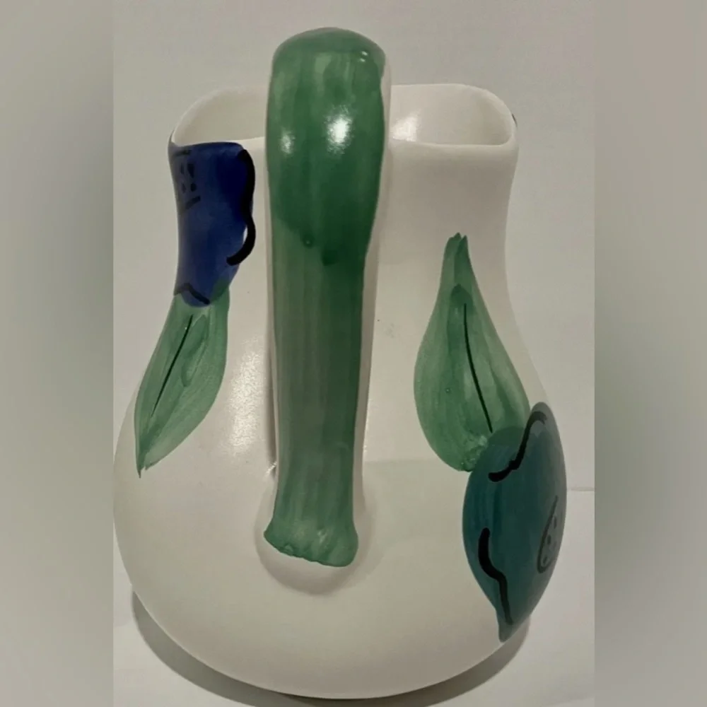 Pier 1 Hand painted Portugal White Large Florals Vase